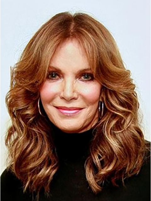 16'' Wavy Without Bangs Layered Lace Front Jaclyn Smith Stunning and Polished Long Body-wave Style Human Hair Wig