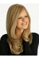 Fashionable Blonde Wavy 100% Hand-Tied Monofilament Remy Human Hair  Long Women Wigs