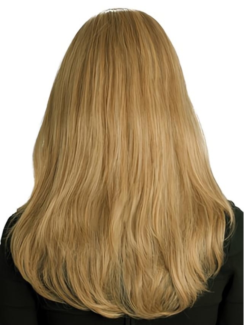 Fashionable Blonde Wavy 100% Hand-Tied Monofilament Remy Human Hair  Long Women Wigs