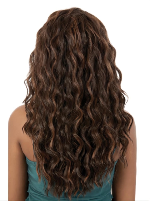 20'' Wavy Without Bagns Capless Polite Brown  Long Synthetic African American Wigs