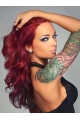 20'' Sexy Long Wavy Lace Front Red 100% Human Hair  Wig