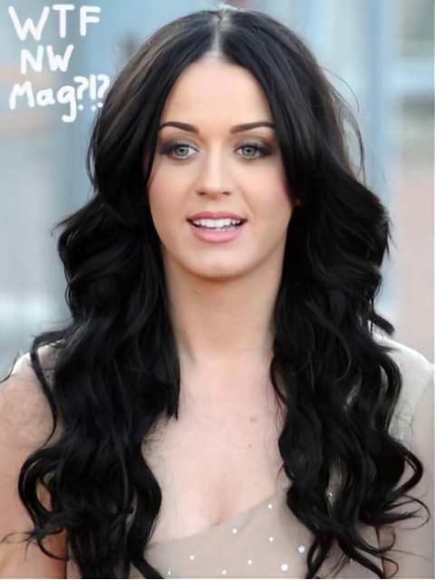 18'' Cosy Black Wavy Without Bangs 100% Hand-Tied Monofilament Synthetic Long Women Wigs