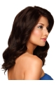 Auburn Layered Lace Front Wavy Without Bangs Impressive Long Human Hair Wigs