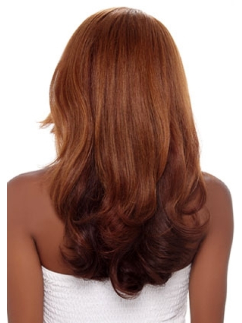 Comfortable Auburn Wavy Long African American Wigs