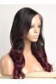 Ombre Hair Color Long Wavy 100% Human Hair Full Lace Wig