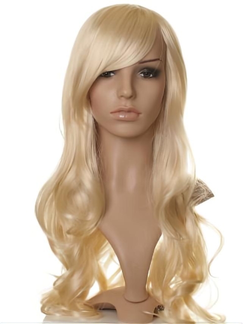 Faddish Blonde Wavy Long Synthetic Wigs