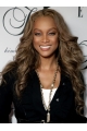 Tyra Banks Particularly Beautiful Long Beach-wave with Curls Glueless Lace Front Human Hair Wig 24 Inches