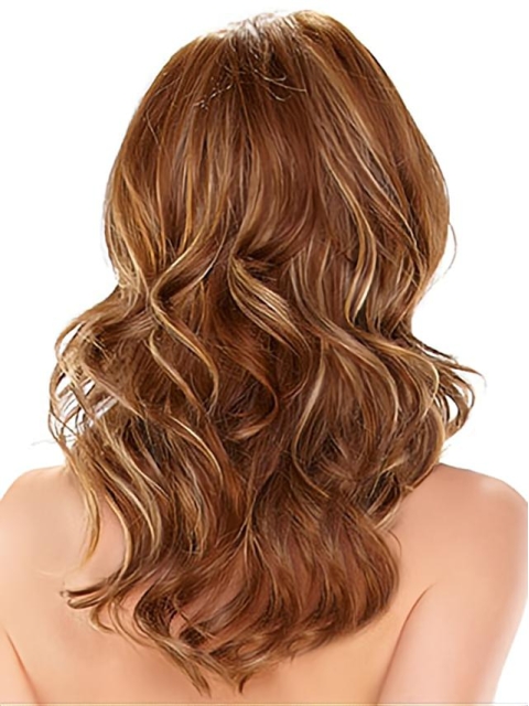 Tempting Auburn Wavy Synthetic Long Wigs