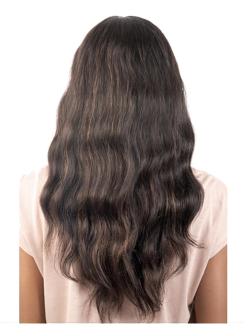 Soft Brown Wavy Long African American Wigs