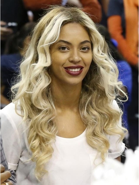 Chic Style Beyonce 22 Inches Remy Hair Long Wavy Lace Wig