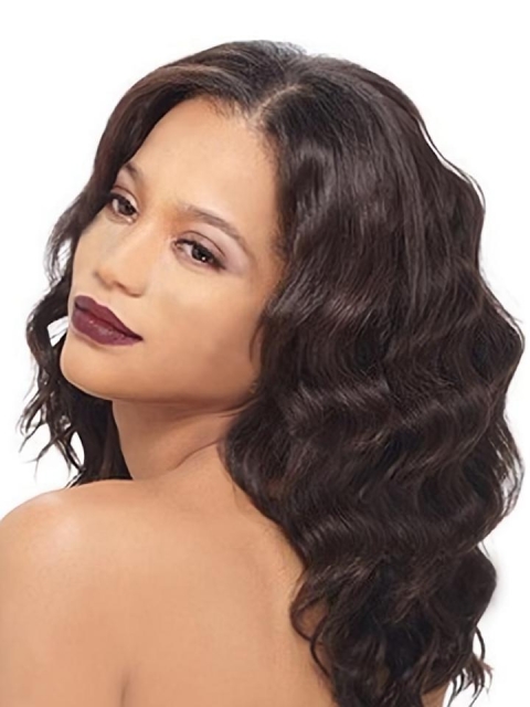 Shining Auburn Wavy Indian Remy Hair Long Wigs