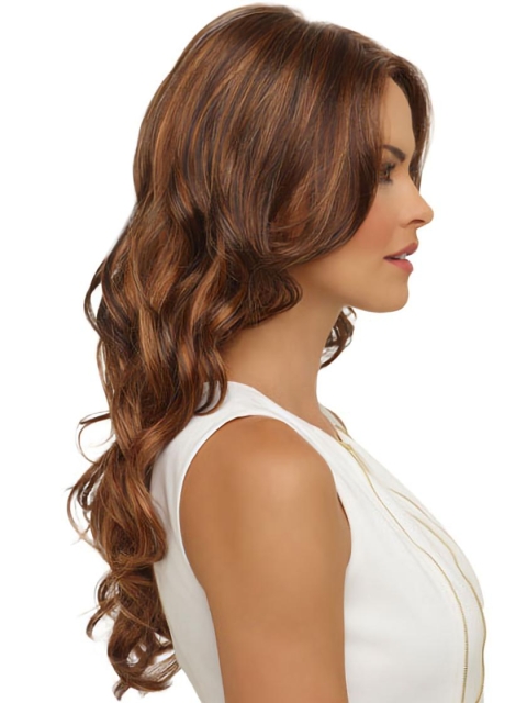 Auburn Wavy Synthetic Long Wigs