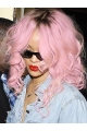 Rihanna Ultra-feminine Long Tousled and Wavy Lace Human Hair Wig 16 Inches