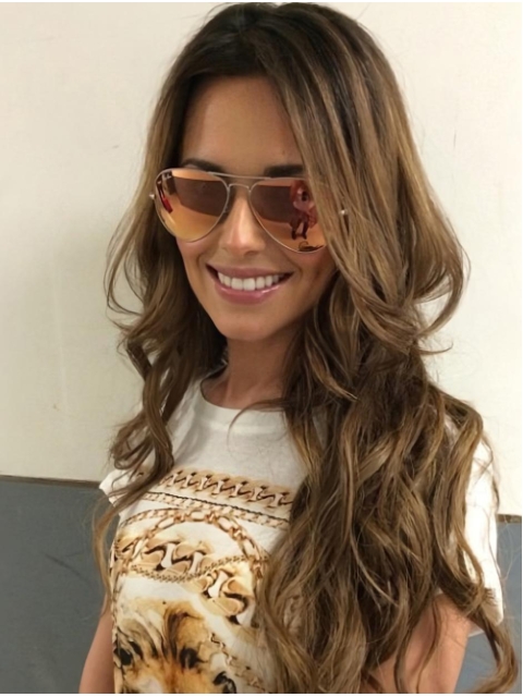 Beautiful Long Wavy Brown Layered Cheryl Cole Inspired Wigs