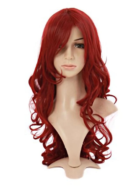 20 Inches Long Wavy Elegent Lace Front Red Wigs