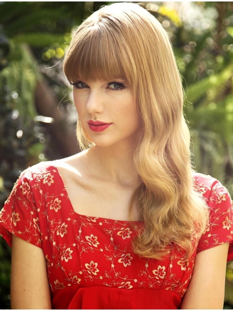 New Design Long Wavy Blonde With Bangs Taylor Swift Inspired Wigs