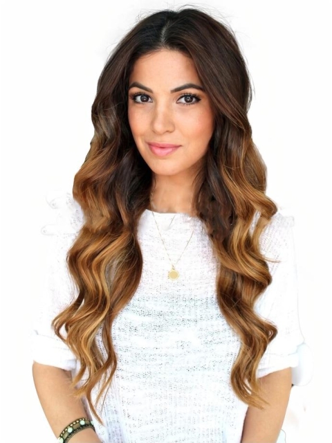 20" Long Wavy Full Lace Wigs Ombre/Two Tone Wigs