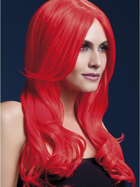 Beautiful Long Wavy Red Capless Synthetic Wigs