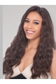 Top Lace Front Wavy Indian Remy Hair Long Wigs