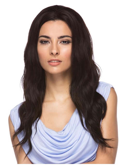 Comfortable Black Wavy Long Human Hair Wigs