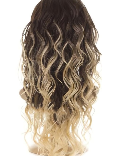 New Arrival 24 Inch long Wavy Style Lace Front 100% Remy Hair Ombre Wigs