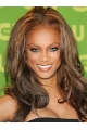 Tyra Banks Flowery Enthusiastic Long Wavy Lace Front Human Hair Wig 18 Inches