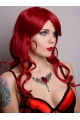 Dark Red 20 Inches Wavy Style Lace Front Human Wigs