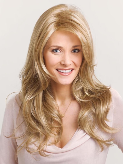 Fashion Blonde Wavy Synthetic Long Wigs