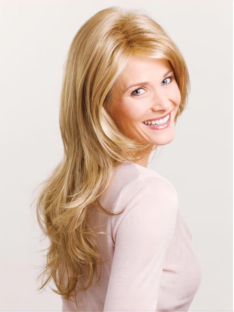 Fashion Blonde Wavy Synthetic Long Wigs