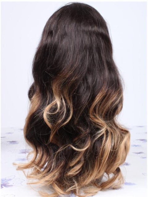 18" Long Wavy Full Lace Ombre Wigs