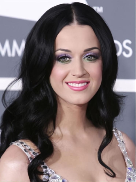 Polite Black Wavy Long Katy Perry Wigs