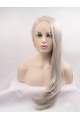 Long Wavy Without Bangs Grey Lace Front 25" Synthetic Wigs