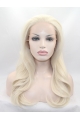 20" Wavy Blonde Layered Synthetic Lace Front Long Wigs