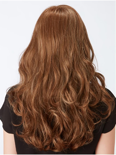 20" Curly Capless Brown Layered Long Wigs