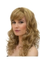 Curly Monofilament Blonde With Bangs Synthetic Ladies Long Wigs