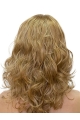 Curly Monofilament Blonde With Bangs Synthetic Ladies Long Wigs