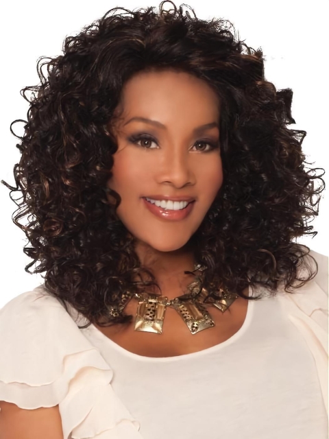 Brown 13" Curly Classic Lace Front Synthetic Wigs