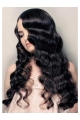 Beautiful Remy Human Hair Black Curly Long Wigs