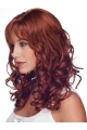 Mature Remy Human Hair Red Curly Long Wigs