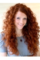 Long Curly Lace Front Copper Wigs 20 Inch