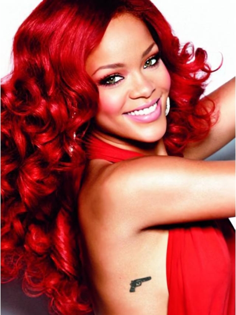 Light Red Curly Capless Synthetic Wigs