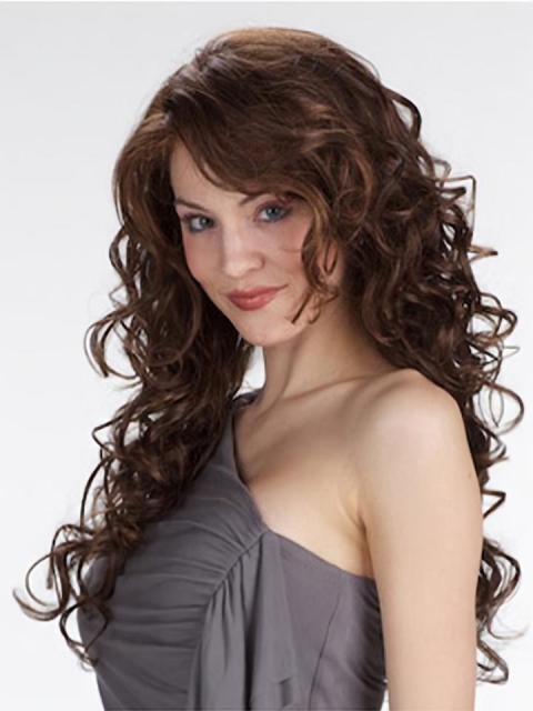 Lace Front Curly Synthetic Modern Long Wigs