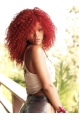 Rihanna Diva Long Kinky Curly Hairstyle Lace Human Hair Wig 14 Inches