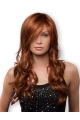 Comfortable Curly Auburn With Bangs New Design Wigs