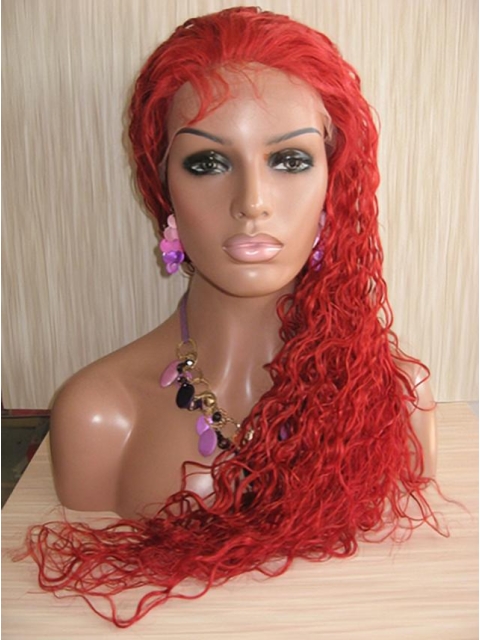 22 Inches Long Curly Lace Front Synthetic Wigs