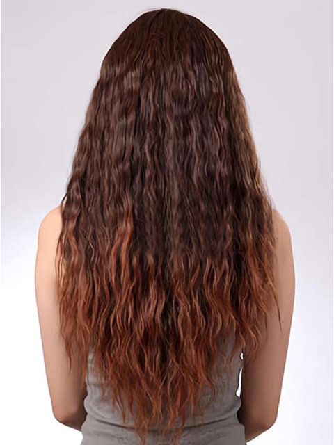 Remy Human Hair Long Fluffy Wavy Ombre Wigs