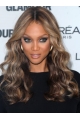 Tyra Banks Glamorous Quality Long Curly Lace Human Hair Wig 18 Inches