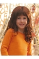 Easy Auburn Curly Long Kids Wigs