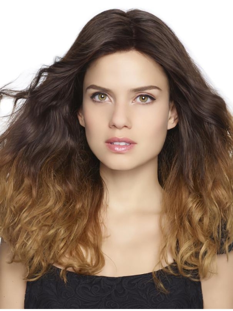 Fashional Brown Long Curly Without Bangs High Quality Wigs