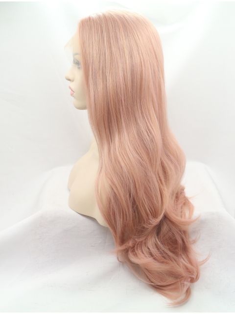 Long Curly Lace Front 24" Without Bangs Synthetic Wigs